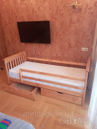 Дитяче Ліжко дерев'яне Злата 80*160см. Підійде дітям від 2 років
	дерев'яне ліжк. . фото 1