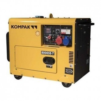 Генератор дизельный KOMPAK K8000SE-T ATS 6,4/6 кВт - 3-фазная (400 В) и 1-фазная. . фото 4