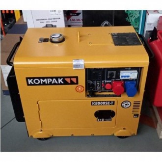 Генератор дизельный KOMPAK K8000SE-T ATS 6,4/6 кВт - 3-фазная (400 В) и 1-фазная. . фото 2
