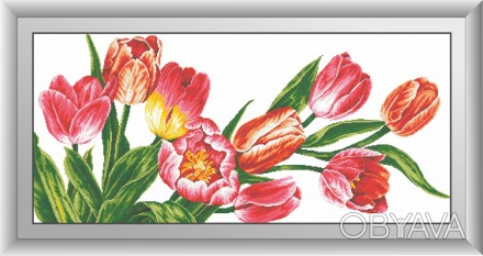 Набор алмазной мозаики Красота тюльпанов 
	размер выкладываемого изображения 123. . фото 1