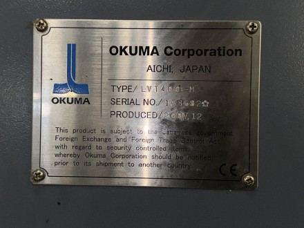 Токарно-вертикальный станок с ЧПУ Okuma LTV-400 M
Х ось  290
Z перемещение 590. . фото 5