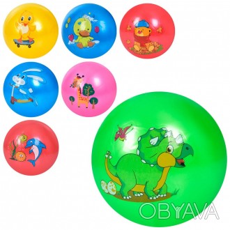 М'яч дитячий MS 3615 (240 шт.) 9 дюймів, малюнок, ПВХ, 57-62 г, 5 кольорів (мікс. . фото 1