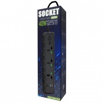 
Сетевой фильтр Power Socket T25-QC (3 розетки + 2 USB + 2 Type-C) 3000w
Этот се. . фото 2