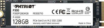 SSD M.2 Patriot P300 128GB NVMe 2280 PCIe 3.0 3D TLC. Харьков. фото 1 SSD M.2 Patriot P300 128GB NVMe 2280 PCIe 3.0 3D TLC. Харьков. фото 1