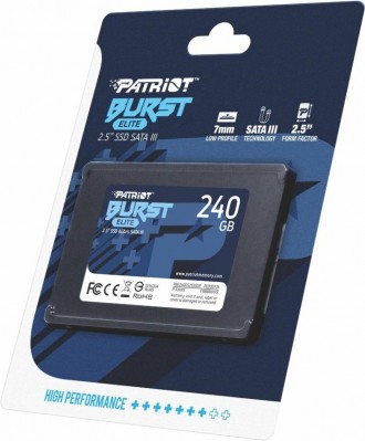 SSD Patriot Burst Elite 240GB 2.5" 7mm SATAIII TLC 3D. Харьков. фото 1 SSD Patriot Burst Elite 240GB 2.5" 7mm SATAIII TLC 3D. Харьков. фото 1