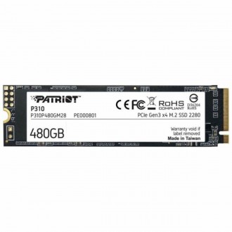 SSD M.2 Patriot P310 480GB NVMe 2280 PCIe 3.0x4 3D NAND TLC. Харьков. фото 1 SSD M.2 Patriot P310 480GB NVMe 2280 PCIe 3.0x4 3D NAND TLC. Харьков. фото 1