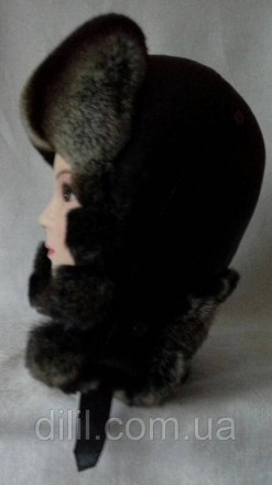
Зимняя стильная женская шапка-ушанка "ЗИМУШКА" с натурального меха ( кролик-рек. . фото 3