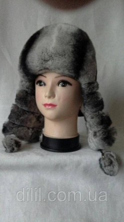
Зимняя стильная женская шапка-ушанка "ЗИМУШКА" с натурального меха ( кролик-рек. . фото 5