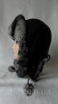 
Зимняя стильная женская шапка-ушанка "ЗИМУШКА" с натурального меха ( кролик-рек. . фото 8