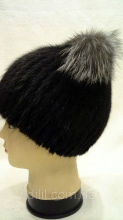 Зимняя стильная женская шапка вязка с натурального меха ( ондатра )
 
 Декор - п. . фото 3