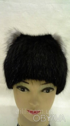 Зимняя стильная женская шапка вязка с натурального меха ( ондатра )
 
 Декор - п. . фото 1