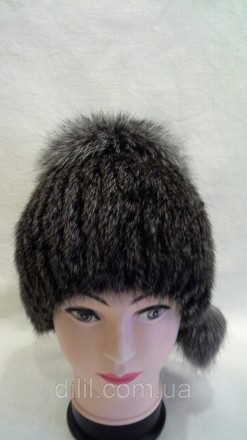 Зимняя стильная женская шапка вязка с натурального меха ( кролик )
 
 Верх и пом. . фото 2