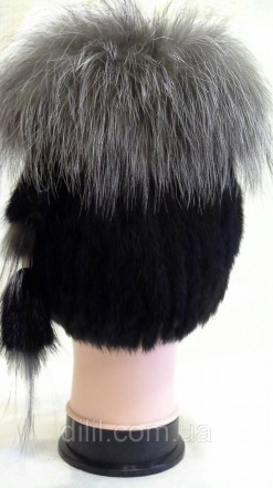 Зимняя стильная женская шапка вязка с натурального меха ( кролик )
 
 Верх и пом. . фото 4