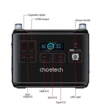 Зарядная станция Choetech BS006-EU-BK
В двунаправленной зарядной электростанции . . фото 4