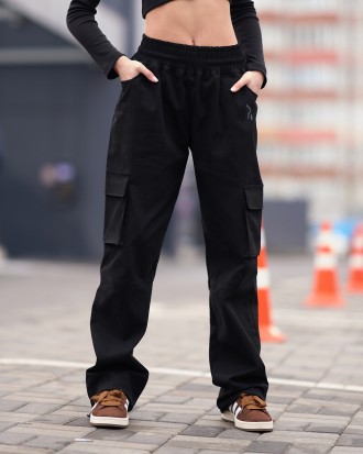 Тканина: Котон
Склад: бавовна 95%; еластан 5%
Нові стильні оверсайз штани з боко. . фото 9
