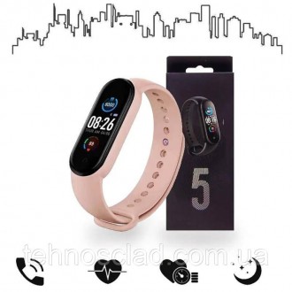 Фітнес браслет Smart Watch M5 Band Classic рожеві розумний годинник трекер сенсо. . фото 11