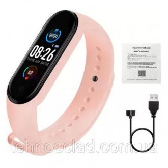 Фітнес браслет Smart Watch M5 Band Classic рожеві розумний годинник трекер сенсо. . фото 3