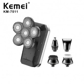 Електробритва роторна Kemei KM-7511 - — це професійна багатофункціональна бритва. . фото 2