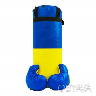 Боксерська груша з рукавицями "Ukraine" від Strateg Гартування організму, фізичн. . фото 1