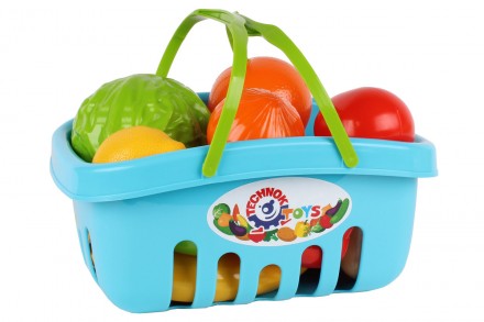 Ігровий набір продуктів у кошику від ТехноК Іграшкові овочі й фрукти у зручному . . фото 5