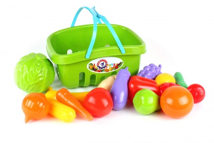 Ігровий набір продуктів у кошику від ТехноК Іграшкові овочі й фрукти у зручному . . фото 6