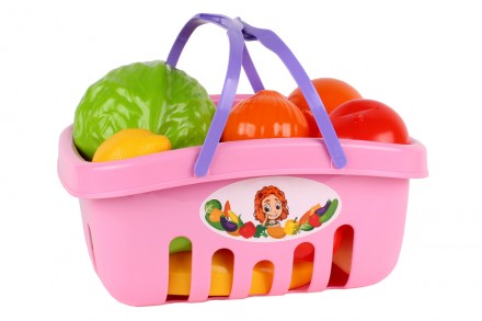 Ігровий набір продуктів у кошику від ТехноК Іграшкові овочі й фрукти у зручному . . фото 4