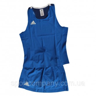 Боксерская форма женская синяя Adidas Olympic Woman шорты-юбка + майка полный ко. . фото 3