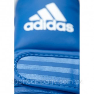 Перчатки для карате Adidas накладки WKF синие с защитой большого пальца специаль. . фото 4
