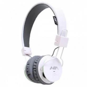 Беспроводные Bluetooth Наушники с MP3 плеером Nia-X2 Радио блютуз Белые Любите с. . фото 4