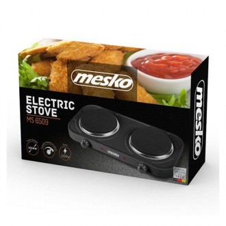 Настільна електрична плита Mesko MS-6509 має дві конфорки, вони швидко прогріває. . фото 4