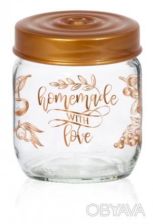 Короткий опис:Банка HEREVIN Decorated Jam Jar-Homemade With Love з кришкою. Об'є. . фото 1