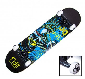 Скейтборд деревянный премиум качества от мирового бренда Fish Skateboards.
Скейт. . фото 2