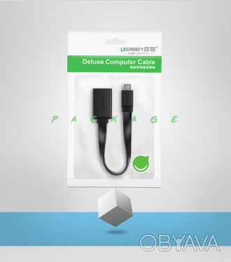 Адаптер USB Micro USB 2.0 подключение флешки к телефону Ugreen белый