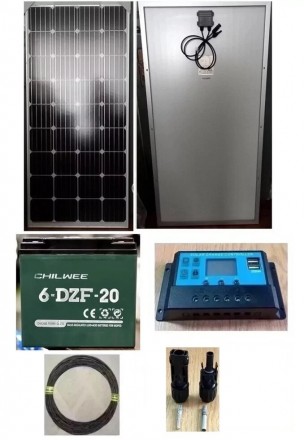Комплект резервного питания (солнечная панель 200 Вт, контроллер 20А, аккумулято. . фото 2