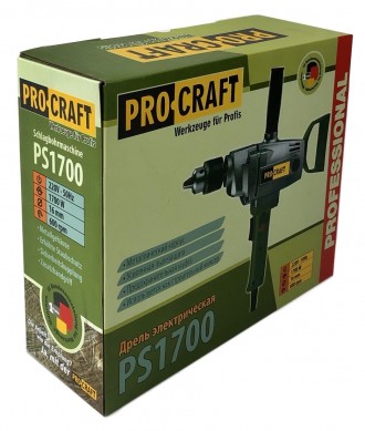 Професійна ненаголошена дриль Pro Craft PS1700 з потужним двигуном, високими тех. . фото 5