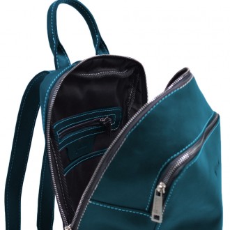 Женский кожаный голубой рюкзак TARWA RKsky-2008-3md среднего размера, от украинс. . фото 3