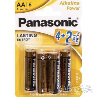Батарейка Panasonic AA LR6 по 6шт Alkaline Power. Тип: лужна. Типорозмір: AA LR6. . фото 1