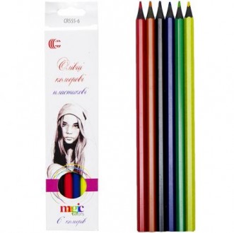 Набір кольорових олівців на 6 кольорів в картоной упаковці.. . фото 4