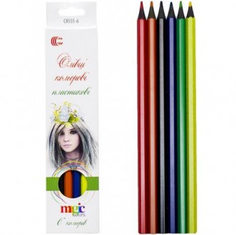 Набір кольорових олівців на 6 кольорів в картоной упаковці.. . фото 6