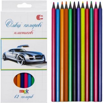 Набір кольорових олівців на 12 кольорів в картоной упаковці.. . фото 5