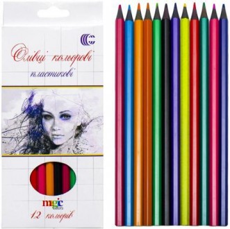 Набір кольорових олівців на 12 кольорів в картоной упаковці.. . фото 4