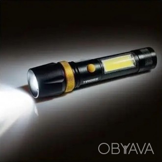 Профессиональный аккумуляторный фонарь излучающий сильный и яркий луч света, эфф. . фото 1