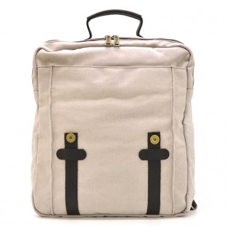Сумка рюкзак для ноутбука из канвас TRCj-3420-3md слоновая кость с ручкой. Закры. . фото 6