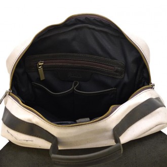 Сумка рюкзак для ноутбука из канвас TRCj-3420-3md слоновая кость с ручкой. Закры. . фото 10