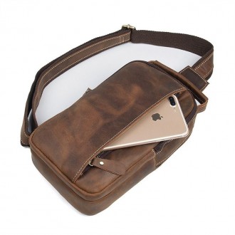Компактный, лаконичный кожаный рюкзак из лошадиной кожи - отличный вариант на ка. . фото 6