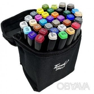 Маркери для скетчинга Touch Coco 36 кольорів 
Якісні двосторонні маркери можна в. . фото 1
