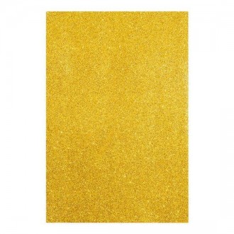 Фоаміран ЕВА 20*30см 1,7мм золотий з глітером з клейовим шаром Santi 742691пошт
. . фото 3