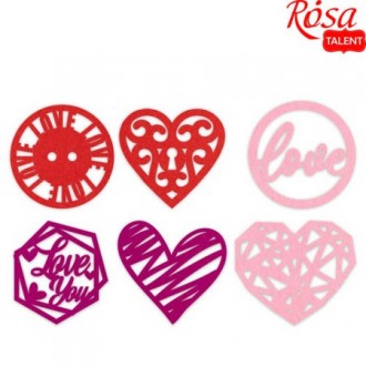 Набір фетрових заготовок Love 6*6см 6шт Rosa Talеnt. Одеса. фото 1 Набір фетрових заготовок Love 6*6см 6шт Rosa Talеnt. Одеса. фото 1
