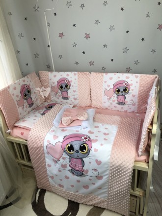 Комплект постельного белья Baby Comfort Люкс Котенок розовый 7 элементов. Одесса. фото 1 Комплект постельного белья Baby Comfort Люкс Котенок розовый 7 элементов. Одесса. фото 1