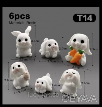 Набор фигурок 6 шт кролики
В разновидностях можете выбрать набор
Размеры фигурок. . фото 1